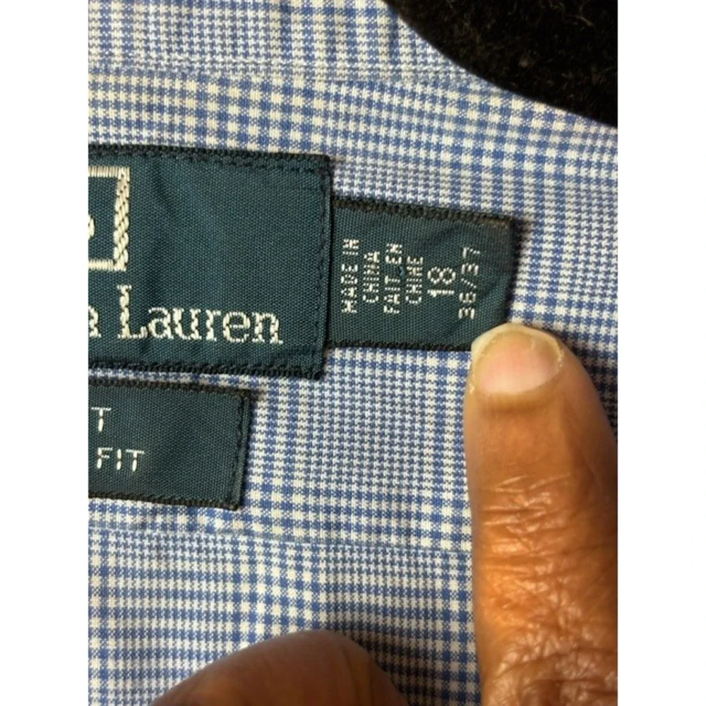 Polo by‎ Ralph Lauren 18 36/37 Plaid Long Sleeve Dress Shirt Work Casual